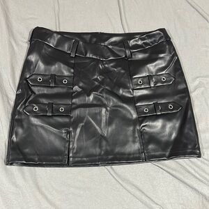 Faux Leather Skirt